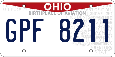 OH license plate GPF8211