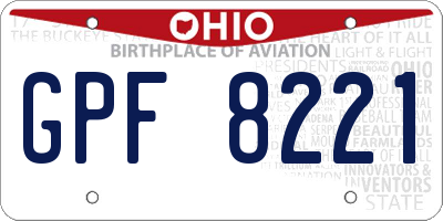 OH license plate GPF8221