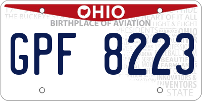 OH license plate GPF8223