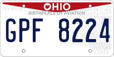 OH license plate GPF8224