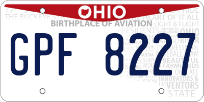 OH license plate GPF8227