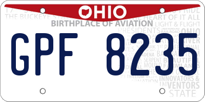 OH license plate GPF8235
