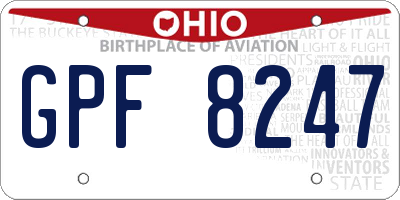 OH license plate GPF8247
