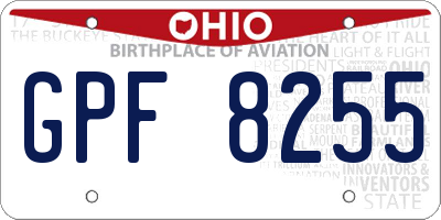 OH license plate GPF8255