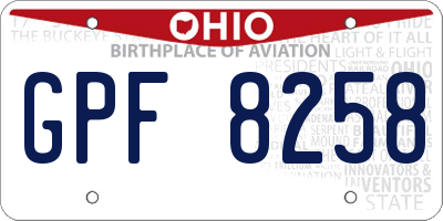 OH license plate GPF8258
