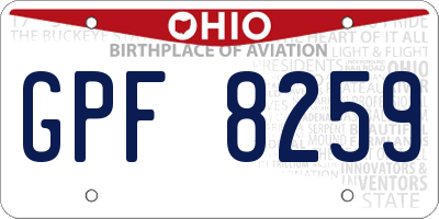 OH license plate GPF8259
