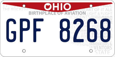 OH license plate GPF8268