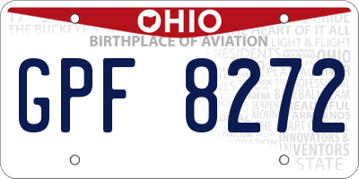OH license plate GPF8272