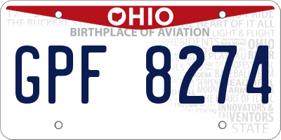 OH license plate GPF8274