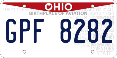 OH license plate GPF8282