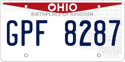 OH license plate GPF8287