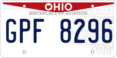 OH license plate GPF8296