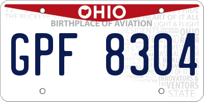 OH license plate GPF8304