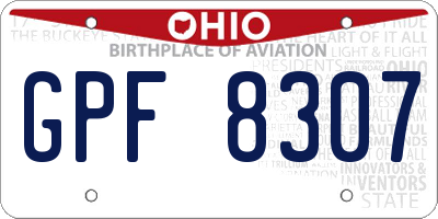 OH license plate GPF8307