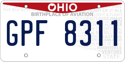 OH license plate GPF8311