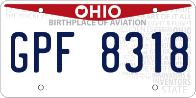 OH license plate GPF8318
