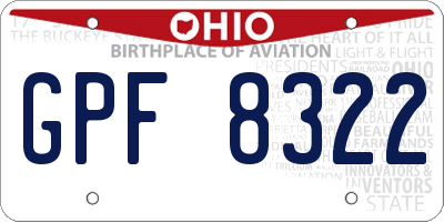 OH license plate GPF8322
