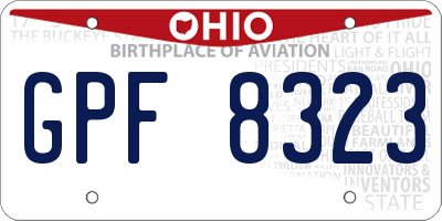 OH license plate GPF8323