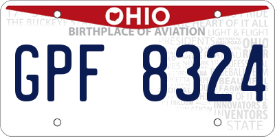 OH license plate GPF8324