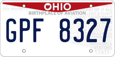 OH license plate GPF8327