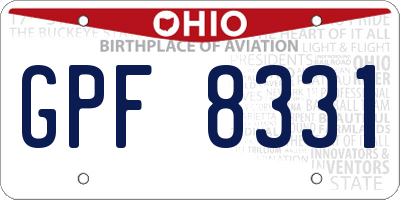 OH license plate GPF8331