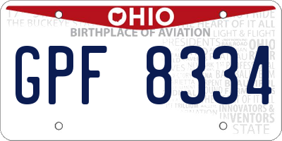 OH license plate GPF8334