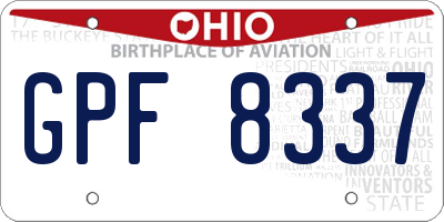 OH license plate GPF8337
