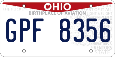 OH license plate GPF8356
