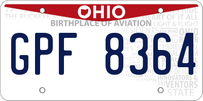 OH license plate GPF8364