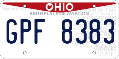 OH license plate GPF8383
