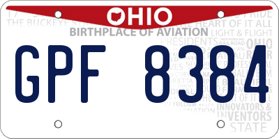OH license plate GPF8384