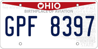 OH license plate GPF8397