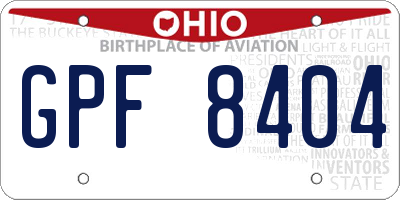 OH license plate GPF8404