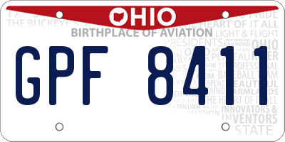 OH license plate GPF8411