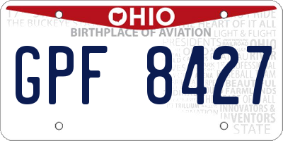 OH license plate GPF8427