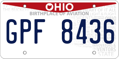 OH license plate GPF8436