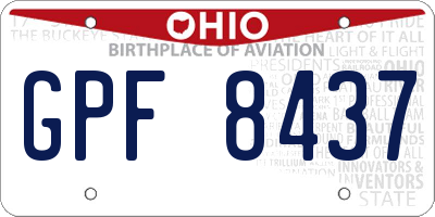 OH license plate GPF8437