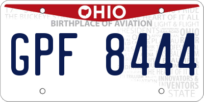 OH license plate GPF8444