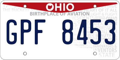OH license plate GPF8453