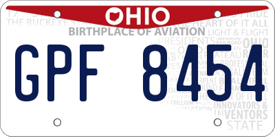 OH license plate GPF8454