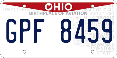 OH license plate GPF8459