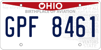 OH license plate GPF8461