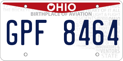 OH license plate GPF8464