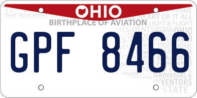 OH license plate GPF8466