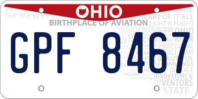 OH license plate GPF8467