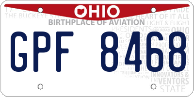 OH license plate GPF8468
