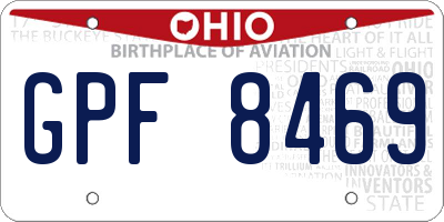 OH license plate GPF8469