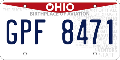 OH license plate GPF8471