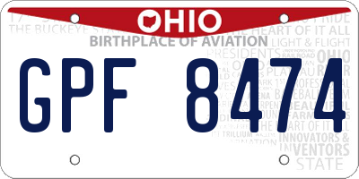 OH license plate GPF8474