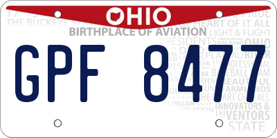 OH license plate GPF8477